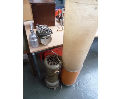 Two 1970s vintage Belling heaters and a Spravit 602-1 Oilless Diaphragm Compressor and Spray Gun