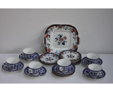 A quantity of china to include Cauldron pattern number 5815, and Royal Doulton blue and white transferred floral design part 