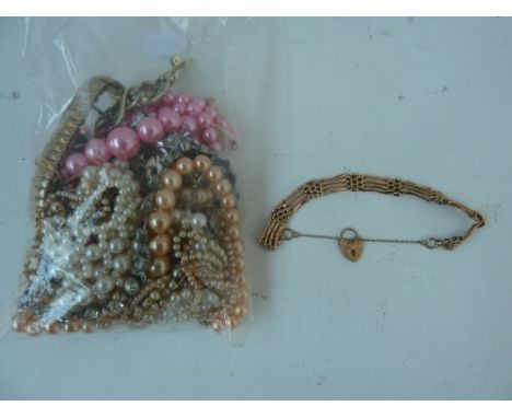 Various pieces of jewellery including pearl necklaces, brooches, bracelets