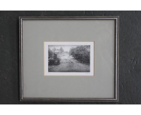 Nick Ward 'Gorleston on Sea', original etching, dated 1985, artists proof, signed lower right, framed mounted and glazed, 13 