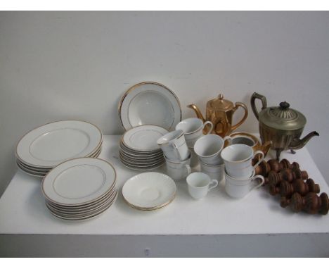 A quantity of ceramics to include a large amount of tea and dinner ware with gilt band decoration including Poole Pottery tea