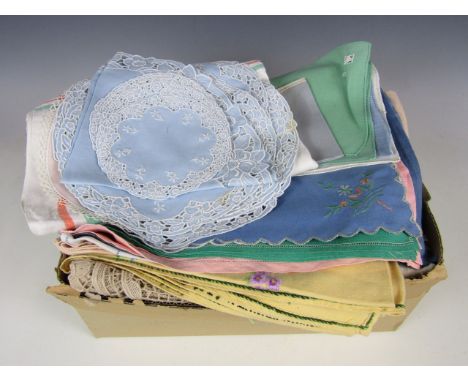 A quantity of vintage embroidered table linens 