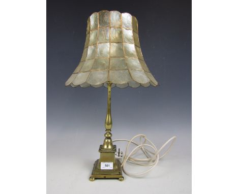 A vintage brass lamp