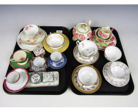 A quantity of cabinet cups and saucers including Limoges, Wedgwood, Aynsley and a Grindley tea for one set