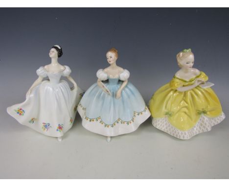 Three Royal Doulton figurines, Kate HN2789, First Dance HN2803 and The Last Waltz HN 2315