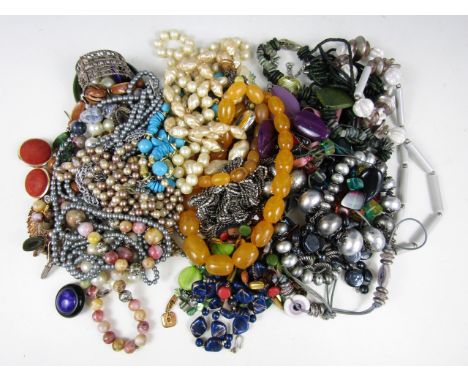 A large quantity of vintage costume jewellery 