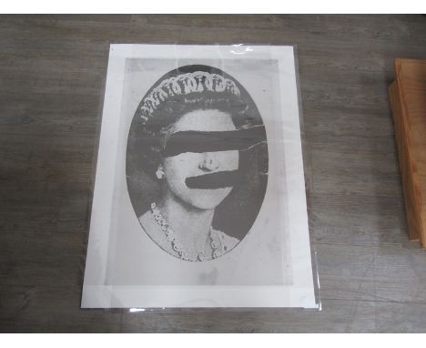 Jamie Reid - large "God save the Queen", varient printers proof print (Approx 82cm x 112cm), unsigned, from the Blind Queen s