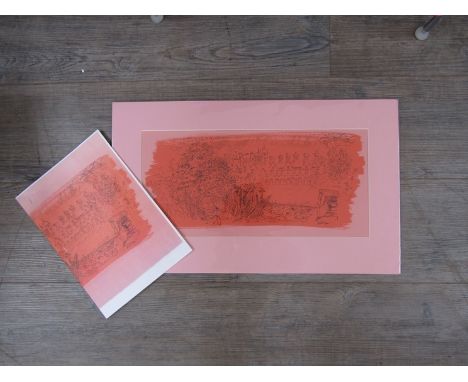A mounted John Piper print for the programme of the Birthday concert for Queen Elizabeth the Queen Mother at Sandringham Hous