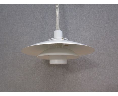 A Danish white 'Form Light' five tiered ceiling light 