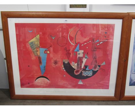 A framed and glazed print after Wassily Kandinsky, - 'Con Contro' Image 75cm x 104cm 