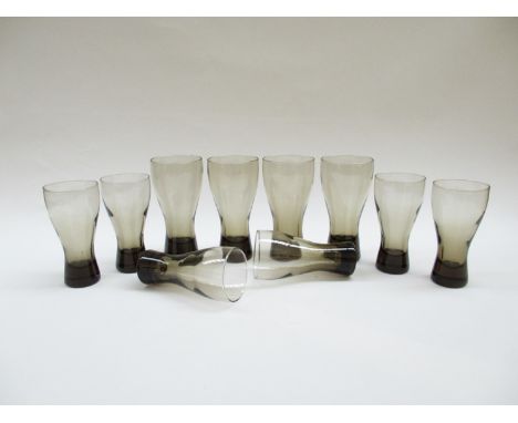 A set of four Holmegaard "Canada" range glasses by Per Lutken, 14cm tall plus six 12.5cm tall glasses (10)