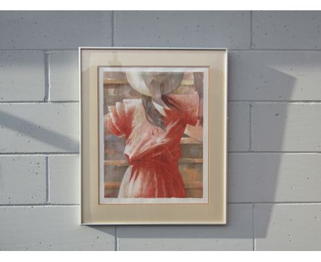 OLIVER RAAB (XX) A framed limited edition art print "Girl in a red dress" signed and numbered 130 from an edition of 225, ima