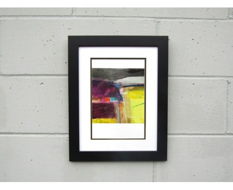A Barbara Rae RA, framed art print titled " Dark Yesnaby" . Unsigned. 29.5cm x 19.5cm