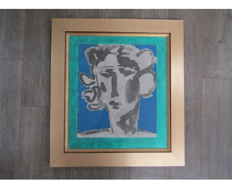 BRUER TIDMAN (b.1939) (ARR) A framed and glazed mixed media on paper, Circus Acrobat portrait. Signed bottom right and dated 