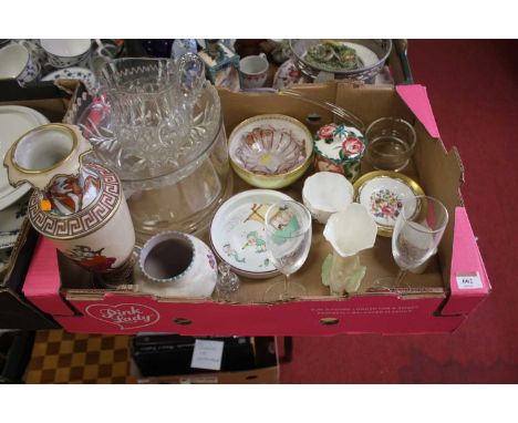A collection of ceramics, to include a Wemyss preserve pot and a Shelley Mabel Lucie Atwell dish 