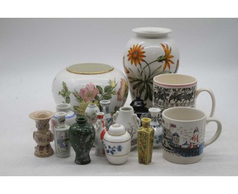 A collection of miscellaneous items to include a Wedgwood Bayeux Tapestry mug, a Wedgwood Royal Horticultural Society vase, a