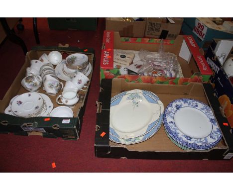Three boxes of ceramics to include a Royal Vale part tea service