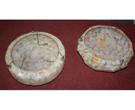 Two mid 20th century glass ceiling light shades