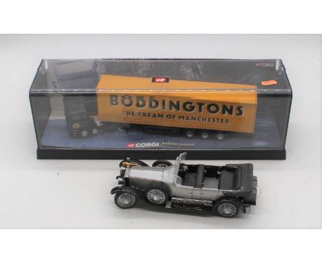 A Corgi Modern Trucks Boddingtons livery diecast model lorry; together with a Franklin Mint precision models 1925 Rolls Royce