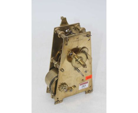 A Thwaites Victorian brass A-frame five pillar clock movement, being chain driven fusee with anchor escapement, signed to the