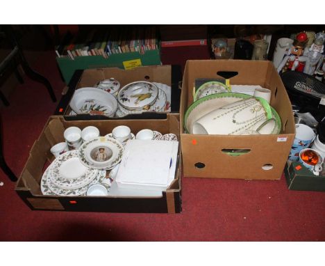 Three boxes of ceramics, to include Royal Worcester Evesham