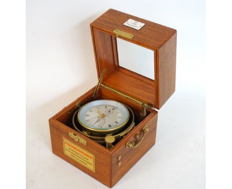 1970's MAHOGANY CASED GERMAN MARINE CHRONOMETER
signed 'Glashütte' and numbered '11709', with 56 hour power reserve indicator