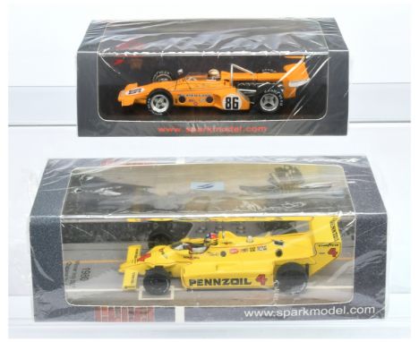Spark Model (1/43rd) a pair (1) S3140 McLaren M16 "Indy 500" 1971 and (2) 43IN80 Chaparral "Indy 500" 1980 - Mint including r