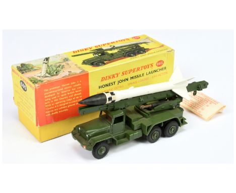 Dinky Toys Military 665 Honest John Missile Launcher - Green including Plastic platform and hubs with white and black missile