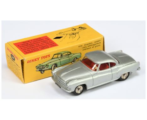 French Dinky Toys 549 Borgward Isabella Coupe - Silver body, red interior, concave hubs - Good Plus to Excellent (does have m