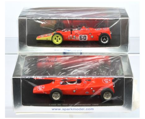 Spark Model (1/43rd) a pair (1) S1760 Lotus 56 Test Car "Indy 500" 1968 and (2) S1762 Lotus 56 "Indy 500" 1968 - Mint includi