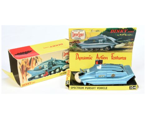 Dinky Toys 104 "Captain Scarlet" - SPV - Blue, white front bumper, cast spun hubs, black aerials with original missile and in