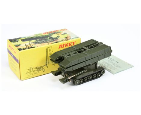 French Dinky Toys Military 883 Bridge Layer - Drab green including rollers with black rubber tracks - Excellent in a Good Plu