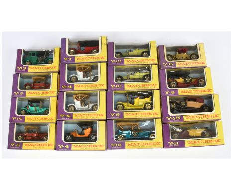 Matchbox Models Of Yesteryear group 7 to include Y1 Ford Model T Car - red, Y9 Simplex, Y10 Rolls Royce, Y15 Packard Victoria