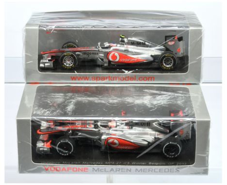 Spark Model (1/43rd) a pair (1) S3023 McLaren&nbsp; Mercedes MP4-26 "Chinese" GP 2011 and (2) S3046 McLaren Mercedes MP4-27 "