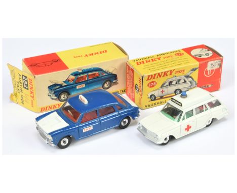 Dinky Toys 278 Vauxhall Victor Estate "Ambulance" - White body, green interior with figure and patient on stretcher, blue roo