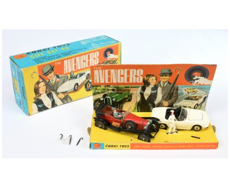 Corgi Toys GS40 "The Avengers" Gift Set - (1) "John Steeds" Vintage Bentley with 3 x Umbrellas and (2) Lotus Elan S2 Sports C