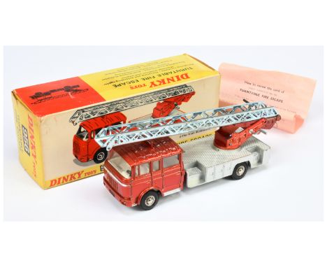 Dinky Toys 956 Berliet Turntable Fire Escape - Metallic Red and rear ladder ballast, silver trim and platform, chrome hubs an