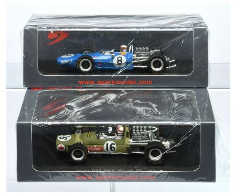 Spark Model (1/43rd) a pair (1) S1587 Matra MS9 "South African" 1968 and (2) S1590 Matra MS10 "Dutch" 1968 - Mint including r