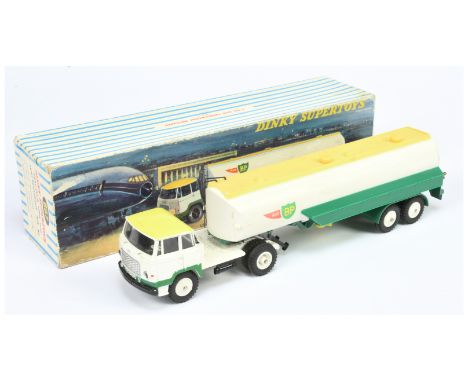 French Dinky Toys 887 "Air BP" Articulated Tanker - Green, yellow and white including plastic hubs, complete with hoses - Goo