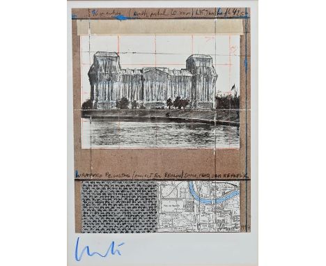 Christo (Christo Javatscheff, 1935 Gabrovo-2020 New York) und Jeanne-ClaudeWrapped Reichstag (Project for Berlin), 1994, Farb