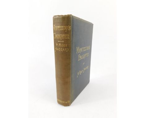 H Rider Haggard. Montezuma's Daughter, blue cloth, first edition, published by Longmans, Green & Co, London 1893.