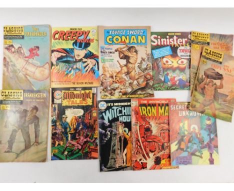 Action Comics, comprising Secrets of the Unknown 160, Sinister Tales 131, The Invincible Iron Man, The Witching Hour, All New