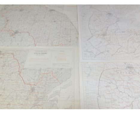 An extensive collection of Ordnance Survey maps relating to the County of Lincoln, 1904 onwards, some acetates, Scale 1:2500,