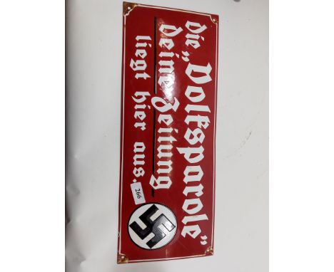 German enamel sign  £150 - £180