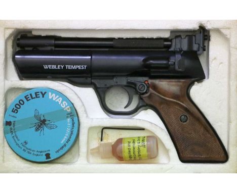 PURCHASER MUST BE 18 YEARS OF AGE OR OVERA Webley Tempest .22 Calibre Air Pistol, no visible number, with plastic faux walnut