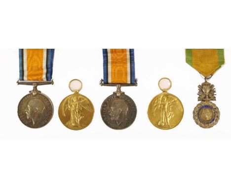 Two First World War Pairs, each comprising British War Medal and Victory Medal, awarded to 12867 PTE.S.JOHNSON, E.SURREY R., 