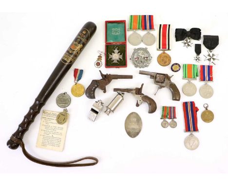 A First World War Manchester Special Constable's Mahogany Truncheon, with a transfer of the Manchester coat of arms, 1917-191