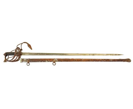 A Victorian 1854 Pattern Rifle Regiment Sword, the 83.5cm fullered steel blade etched with crowned VR cypher, Rifle Regiment'