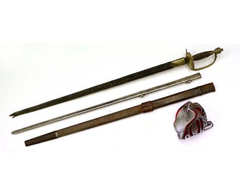 A British 1786 Pattern Infantry Officer's Sword, the 81.5cm single edge fullered steel blade signed Osborn to the back edge, 