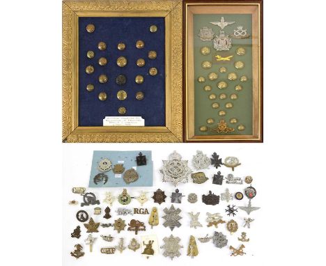 A Collection of Approximately Seventy Cap, Glengarry, Collar and Other Badges, including British Asian Squadron brass cap bad